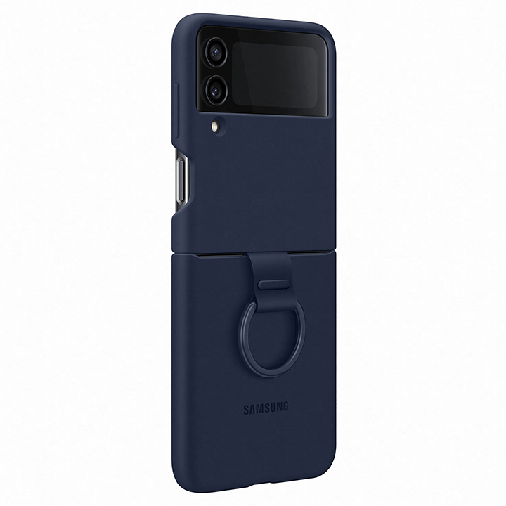 Z Flip4 Silicone Cover with Ring Navy slika proizvoda
