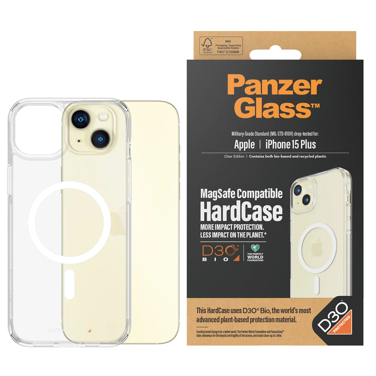 Zaštitni okvir PanzerGlass HardCase MagSafe iPhone 15 Plus slika proizvoda Front View L