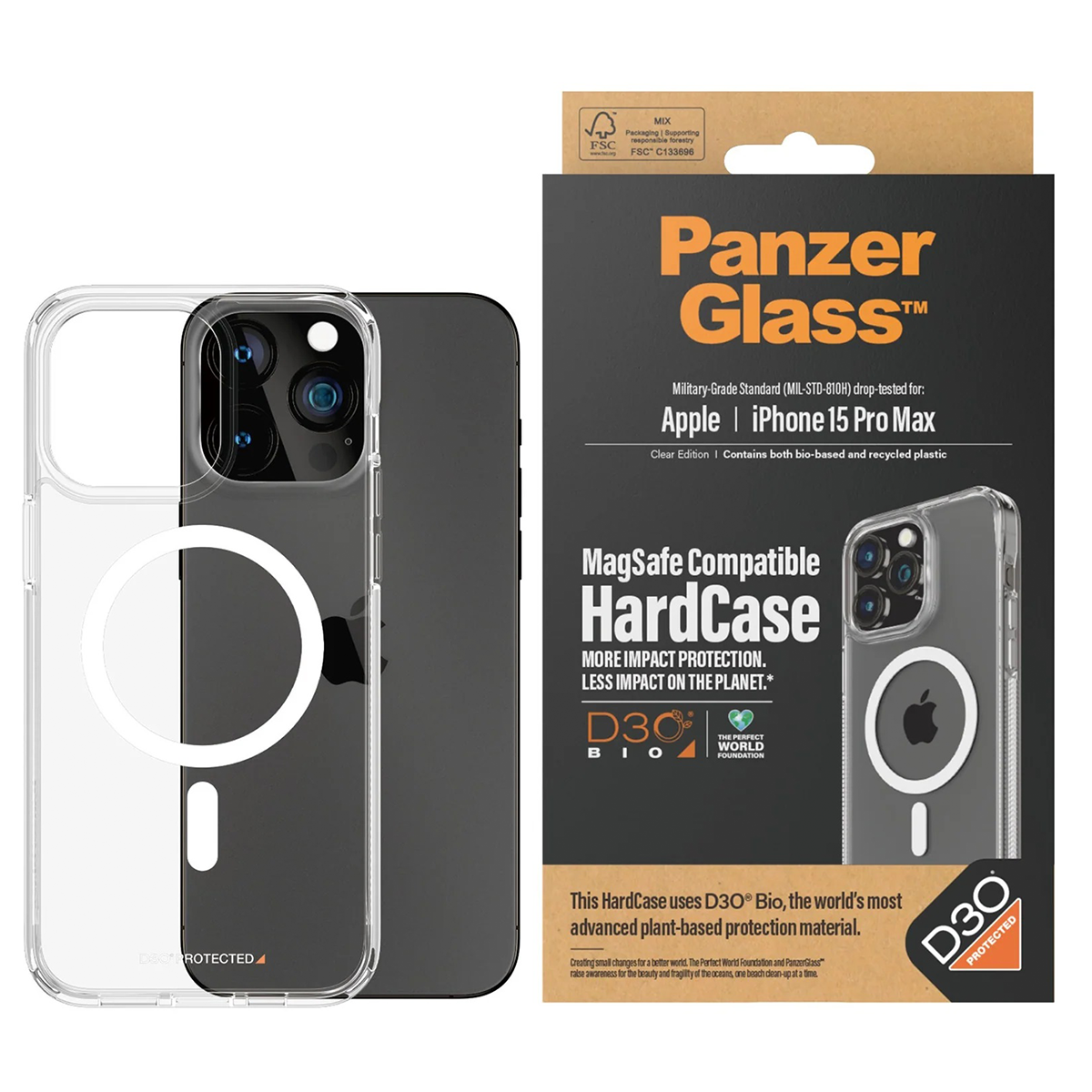 Zaštitni okvir PanzerGlass HardCase MagSafe iPhone15 ProMax slika proizvoda Front View L