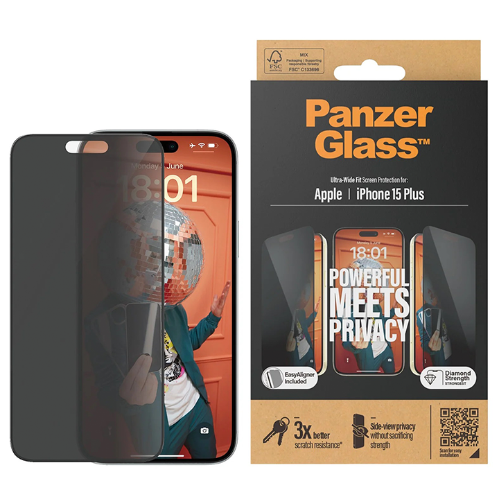 Zaštitno staklo PanzerGlass iPhone 15 Plus Privacy slika proizvoda