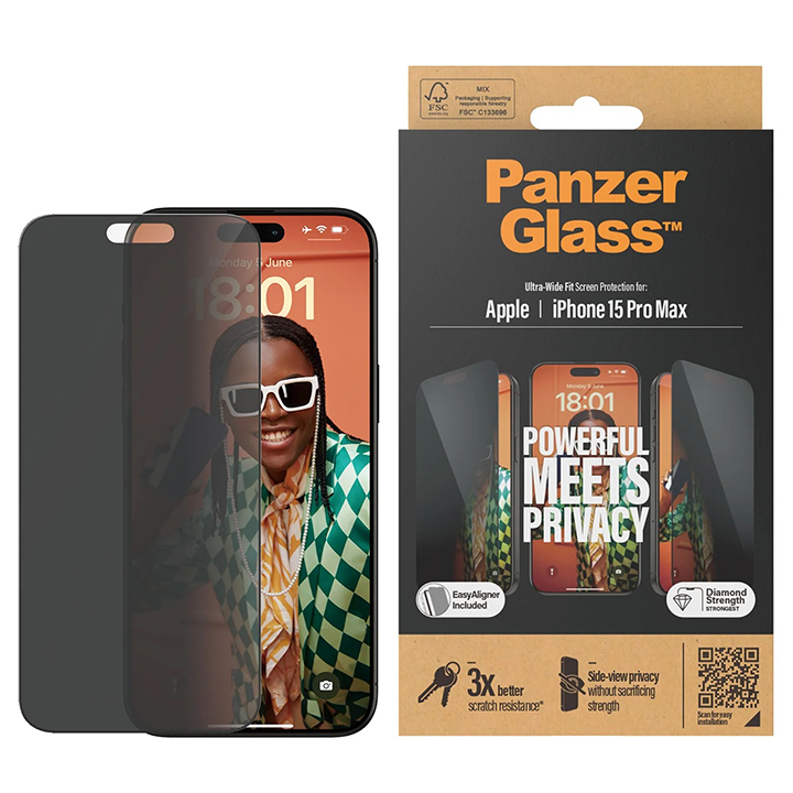 Zaštitno staklo PanzerGlass iPhone 15 Pro Max Privacy slika proizvoda