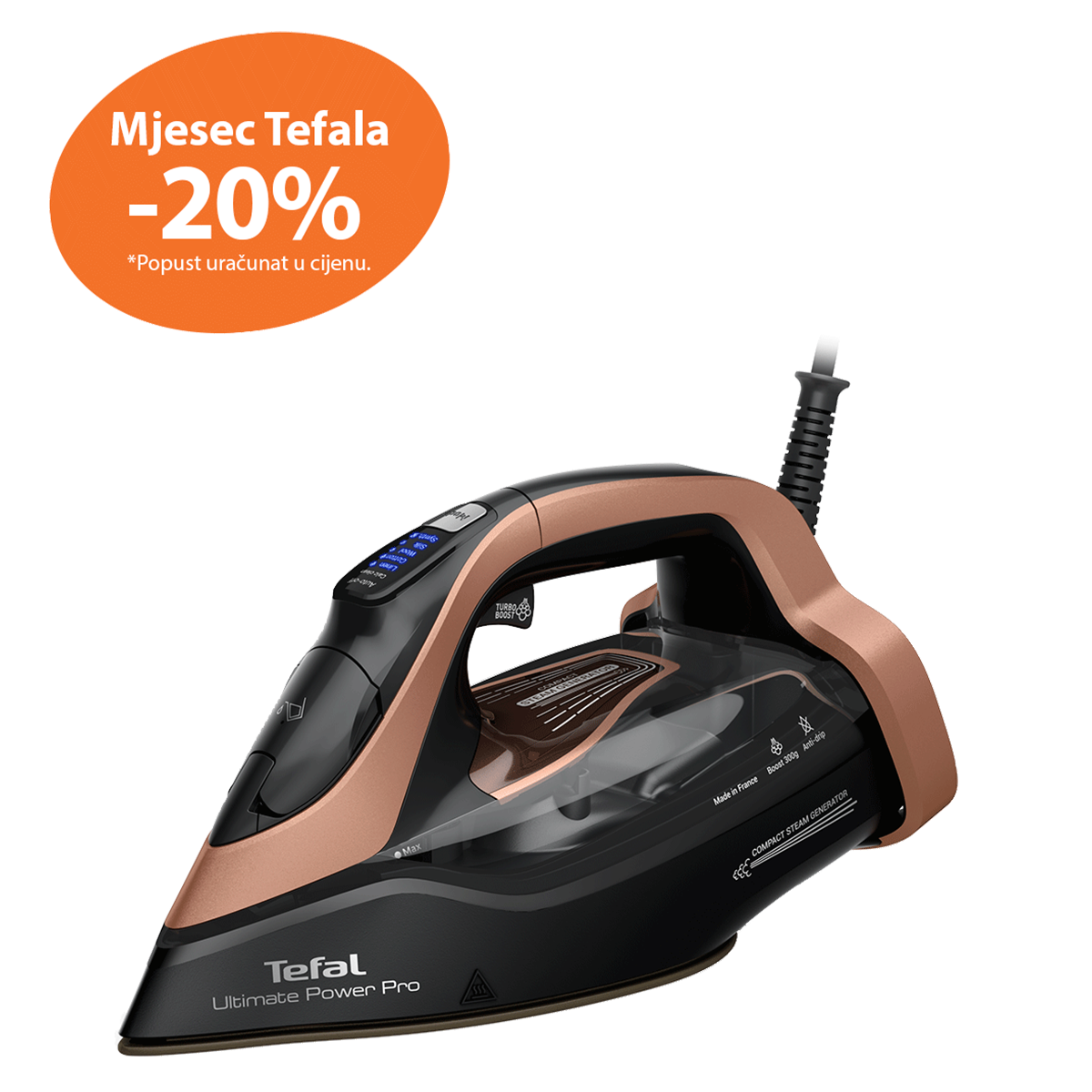 Pegla na paru Ultimate Power Pro FV9E50E0 slika proizvoda Front View L