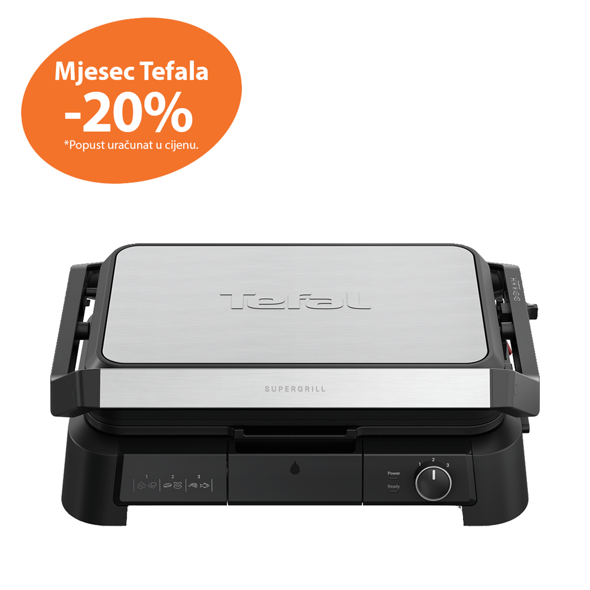 Supergrill 3u1 GC520DE0 roštilj, grill i pećnica slika proizvoda Front View L