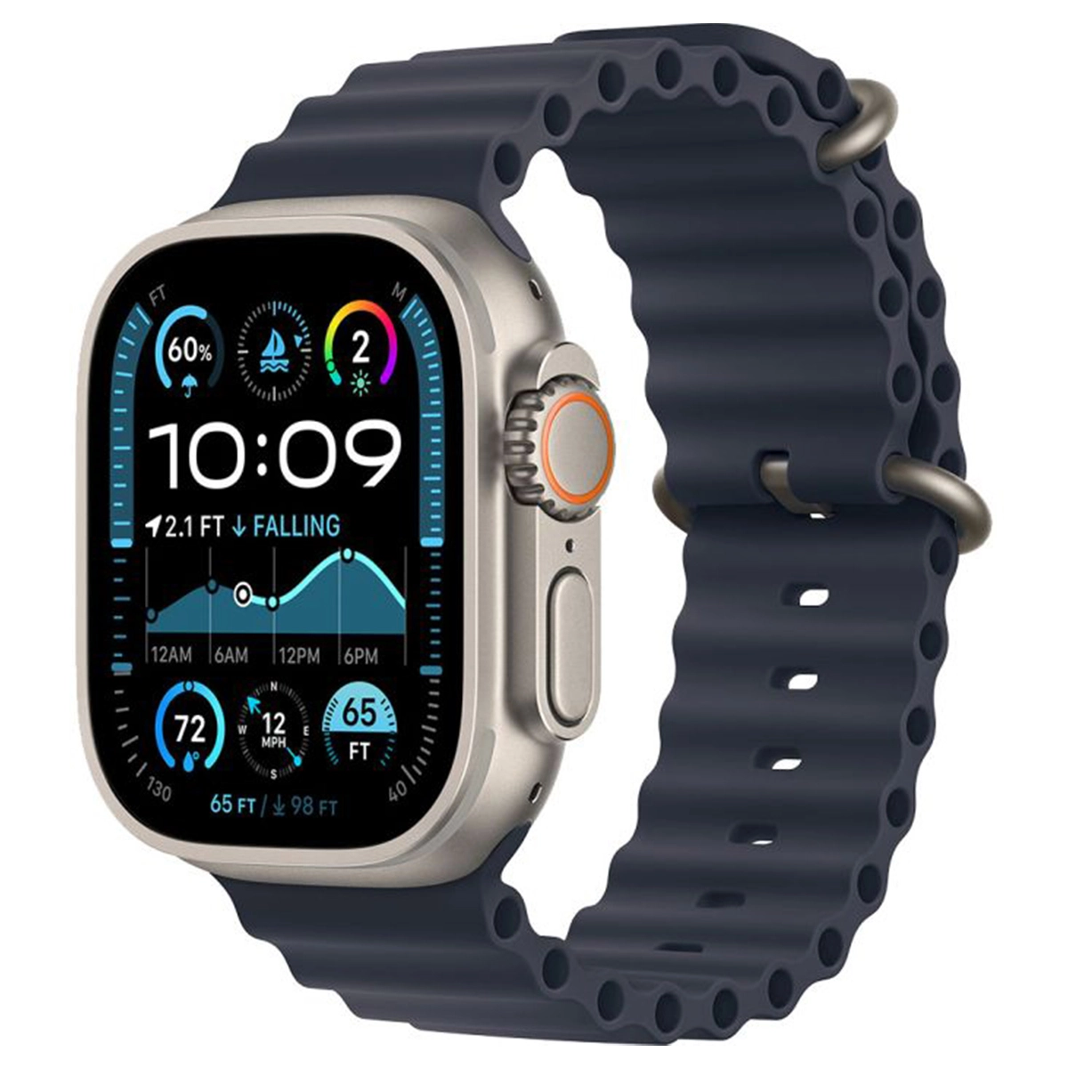 Watch Ultra2 v2 Cell 49mm Nat Ti. Case Navy Ocean Band slika proizvoda Front View L
