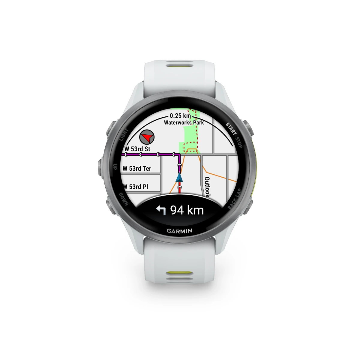 Forerunner 970 Titanium Whitestone Amp Yellow slika proizvoda Front View 2 L