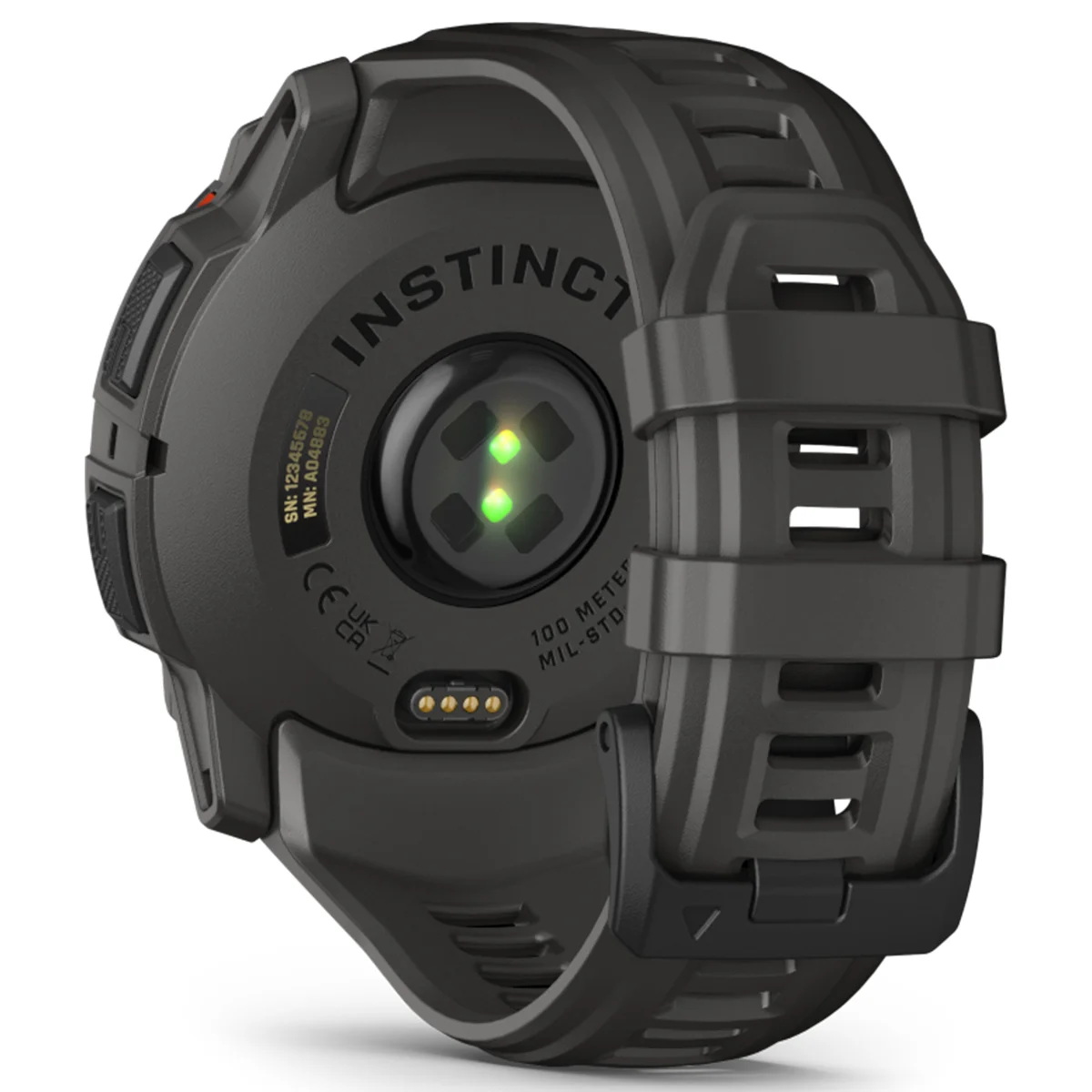 Instinct 3 50mm SOLAR Black Charcoal slika proizvoda Back View L